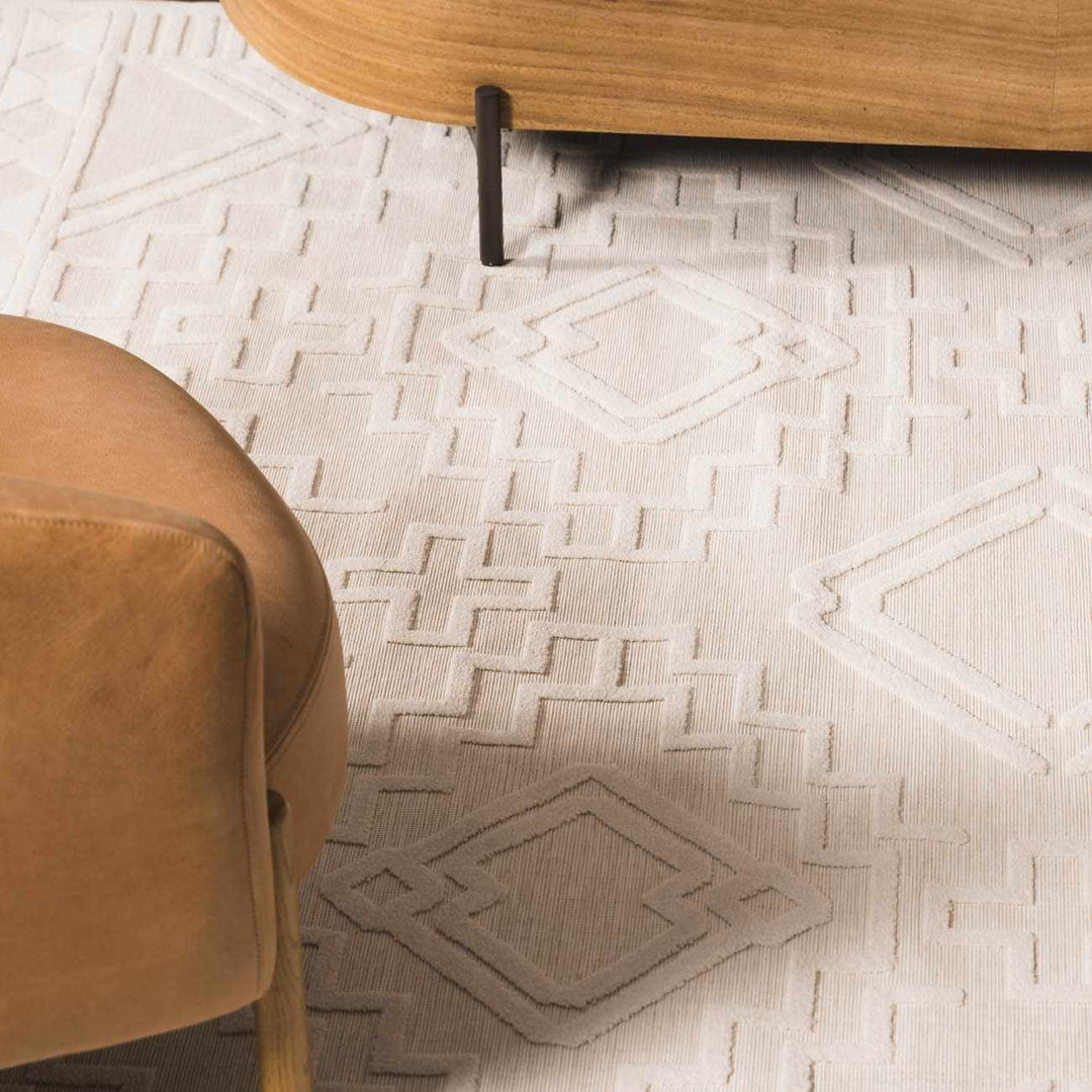 Modern Plumtree Off - White Machine Woven Outdoor Rug - The Rug Decor