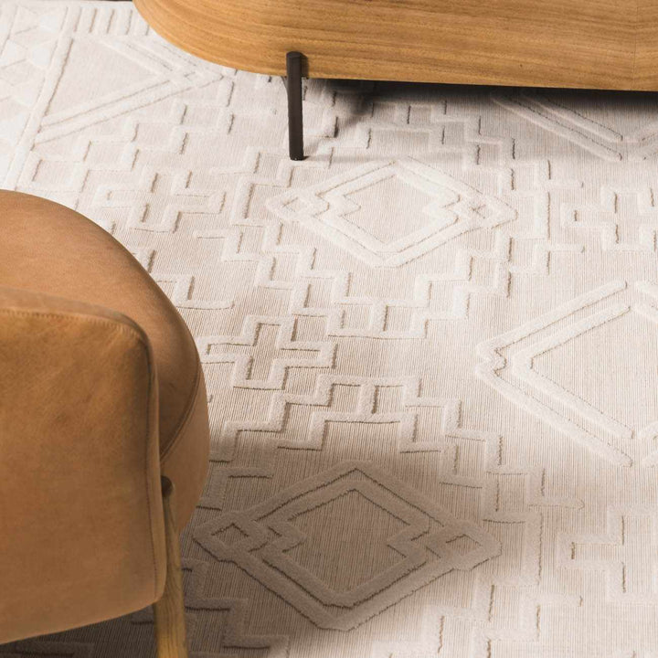Modern Plumtree Off - White Machine Woven Outdoor Rug - The Rug Decor