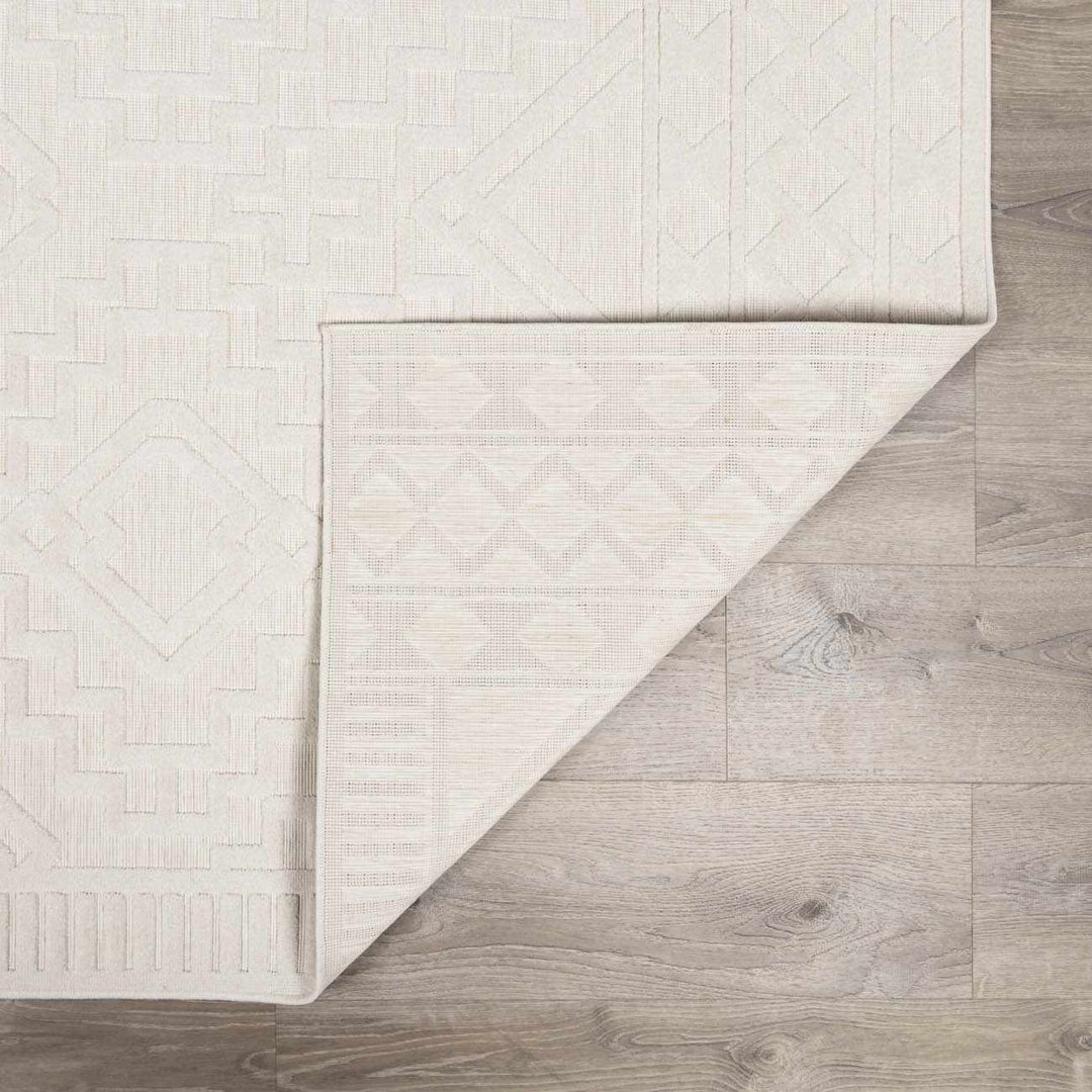 Modern Plumtree Off - White Machine Woven Outdoor Rug - The Rug Decor