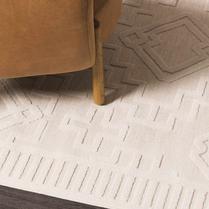 Modern Plumtree Off - White Machine Woven Outdoor Rug - The Rug Decor