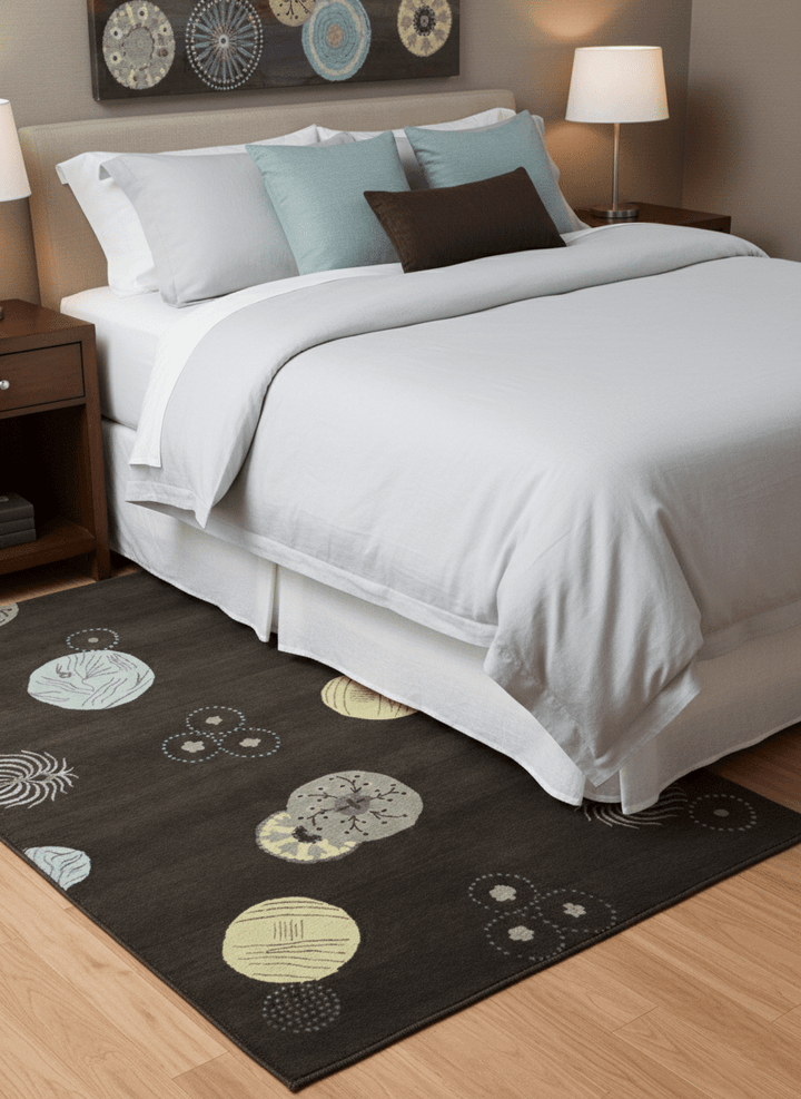 Modern Premium look Dark Brown 5x8 Hand loom Wool and Art Silk Area Rug - The Rug Decor