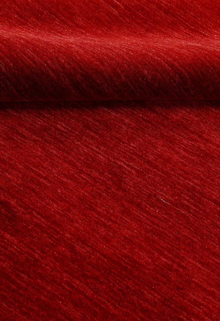 Modern Red Solid Design Hand Loomed Wool Area Rug - The Rug Decor