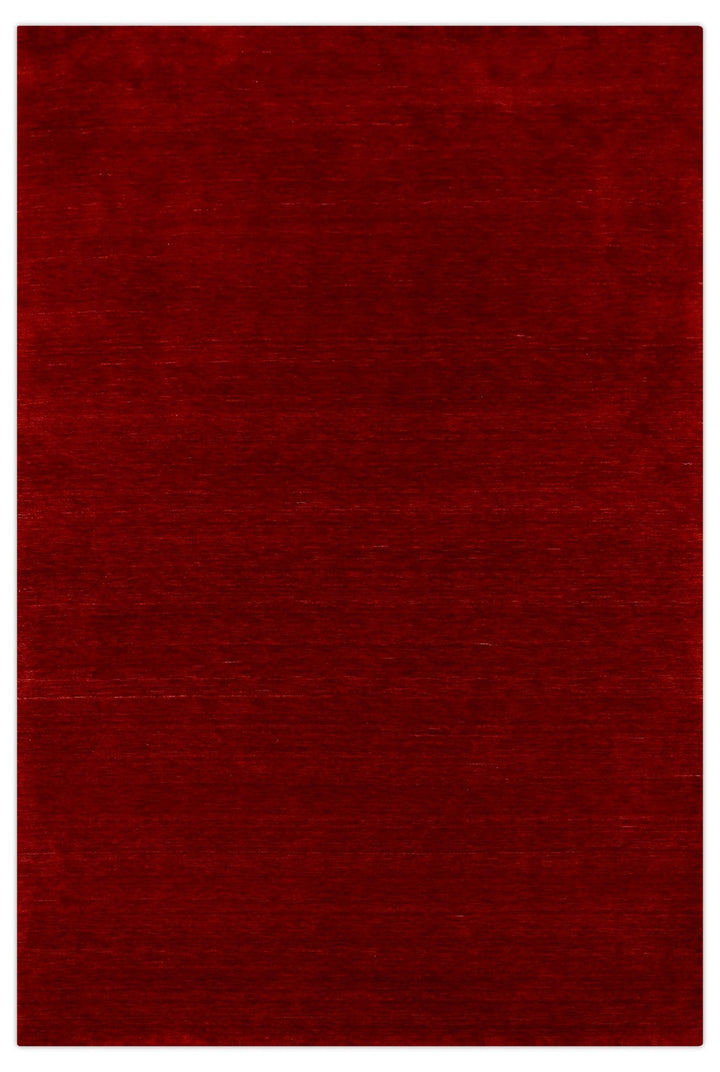 Modern Red Solid Design Hand Loomed Wool Area Rug - The Rug Decor