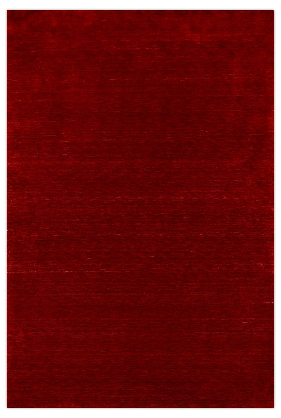 Modern Red Solid Design Hand Loomed Wool Area Rug - The Rug Decor