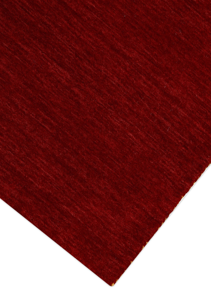 Modern Red Solid Design Hand Loomed Wool Area Rug - The Rug Decor