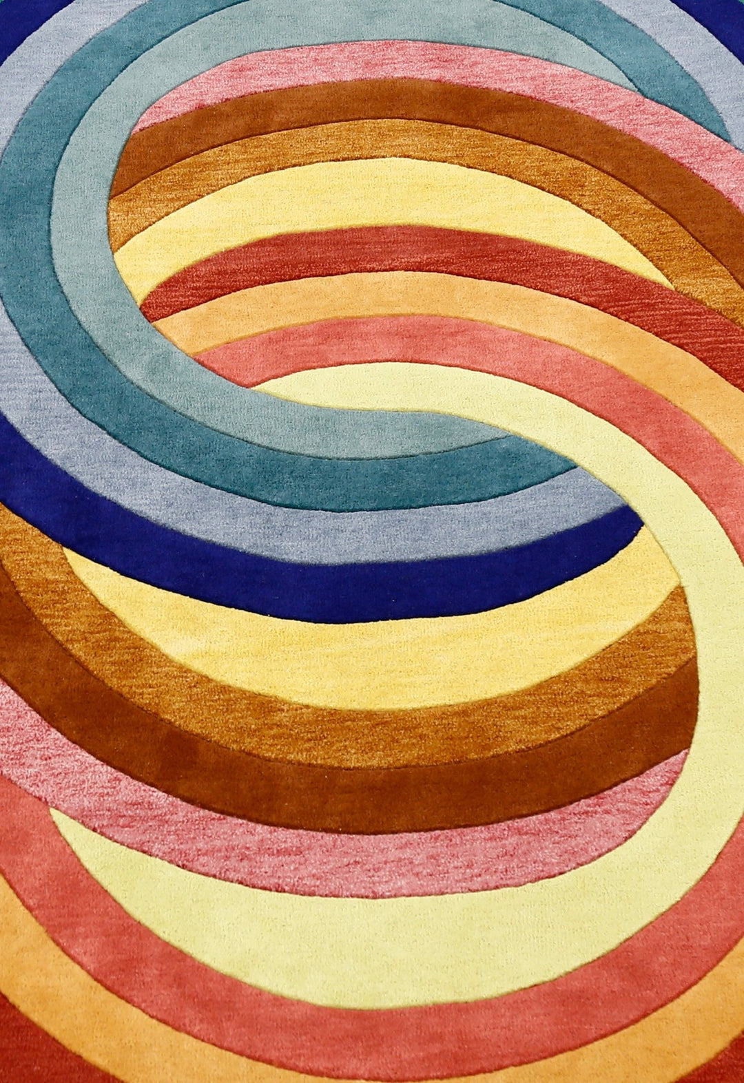 Modern Rings Golden Hand Tufted 5x7 Wool Area Rug - The Rug Decor