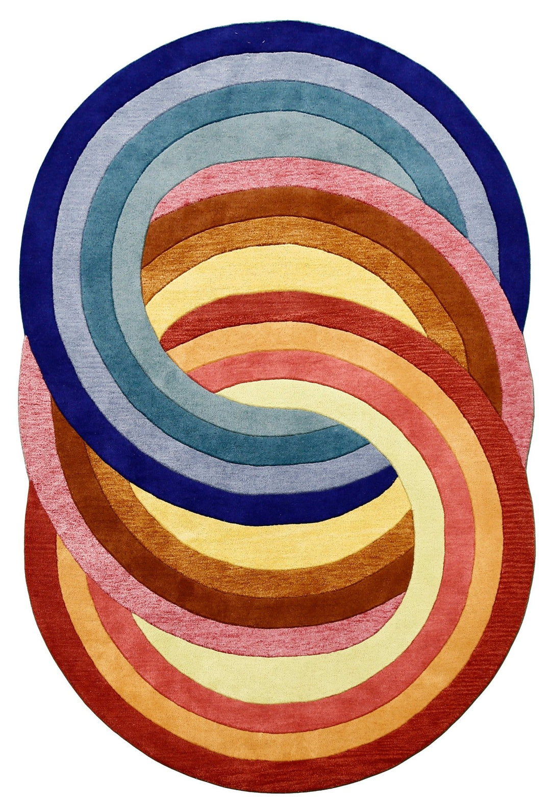 Modern Rings Golden Hand Tufted 5x7 Wool Area Rug - The Rug Decor