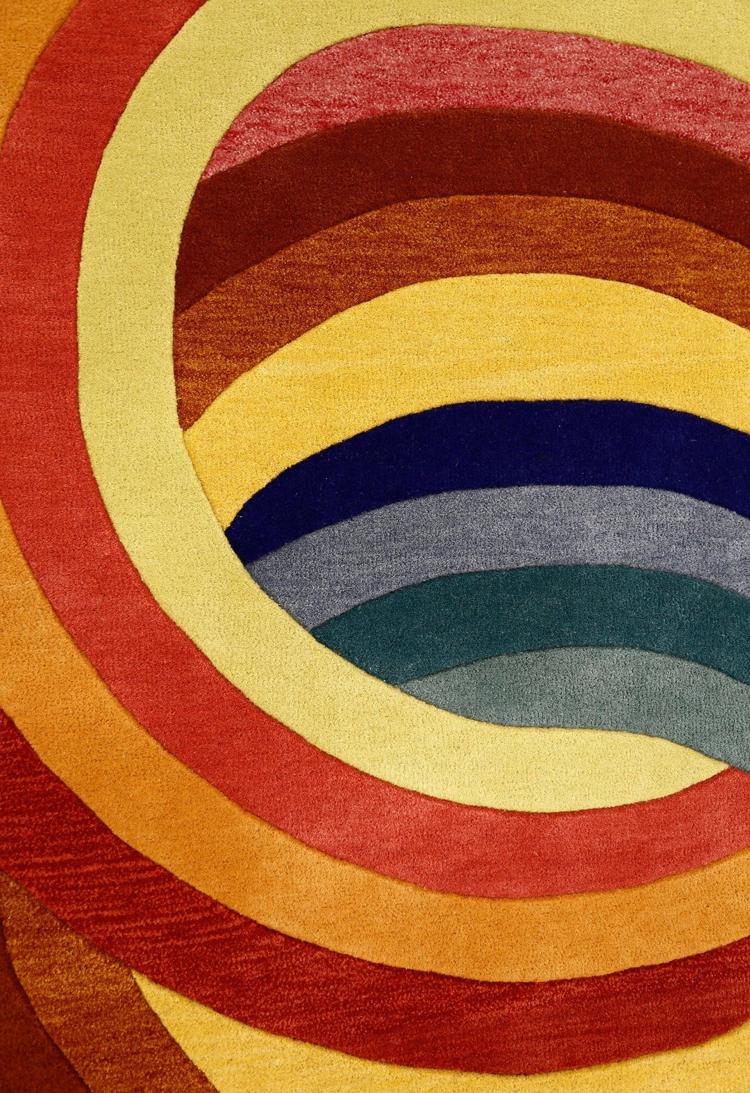 Modern Rings Golden Hand Tufted 5x7 Wool Area Rug - The Rug Decor