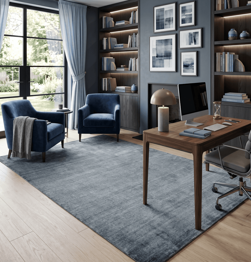Modern Shaded Silver 5x7 Blended Wool Hand Woven Area Rug - The Rug Decor