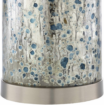 Modern Silver and White Cylindrical Table Lamp - The Rug Decor