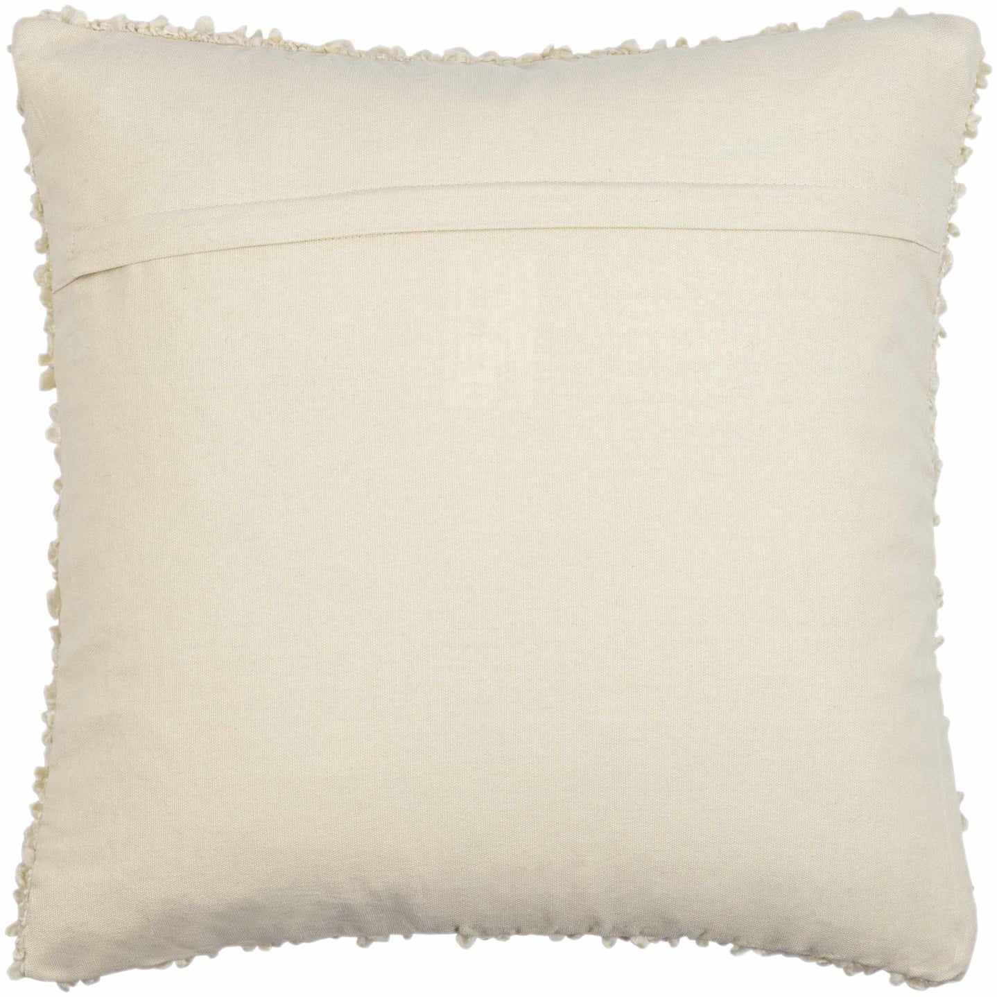 Modern Solid Beige fluffy loop textured Square Throw pillow - The Rug Decor