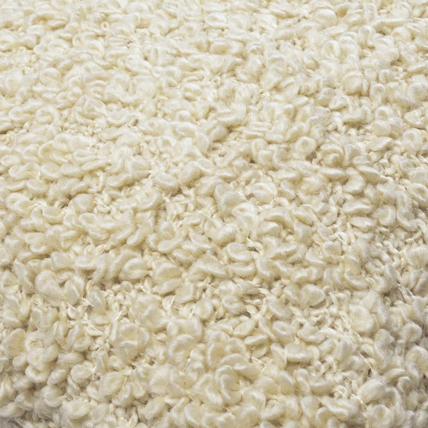 Modern Solid Beige fluffy loop textured Square Throw pillow - The Rug Decor