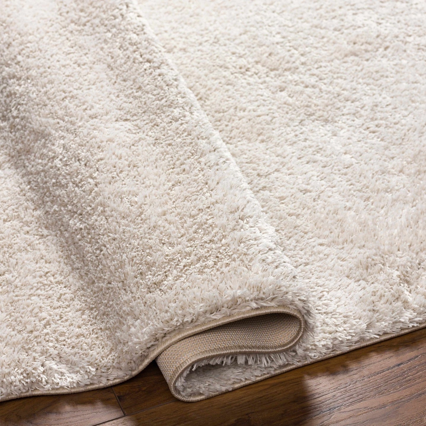 Modern Solid Beige Plush Pile Area Rug - The Rug Decor