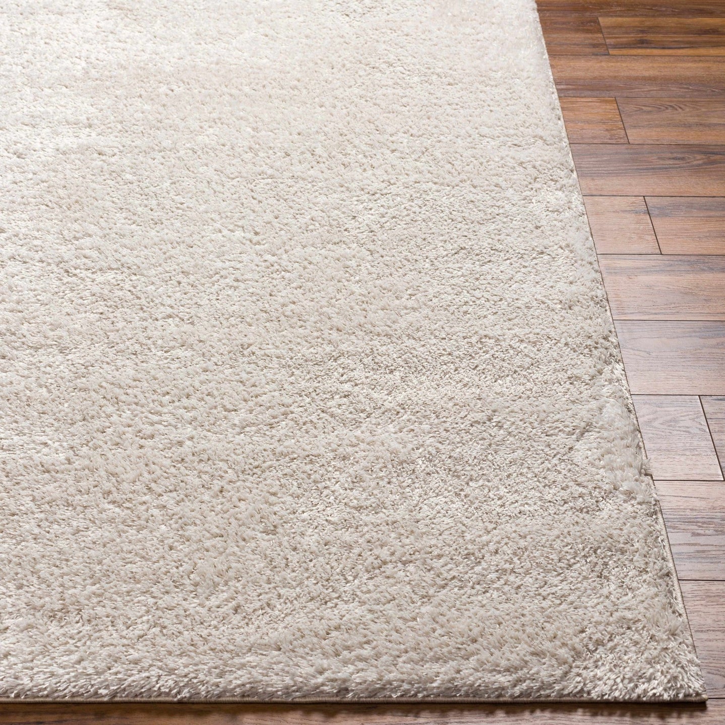 Modern Solid Beige Plush Pile Area Rug - The Rug Decor