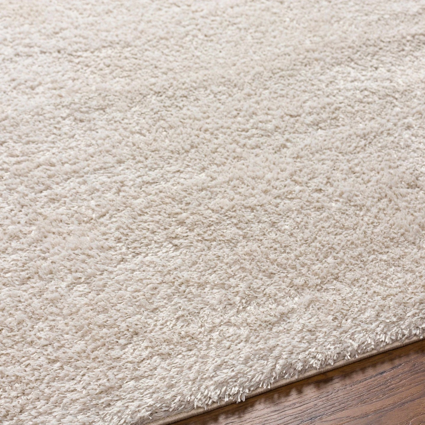Modern Solid Beige Plush Pile Area Rug - The Rug Decor