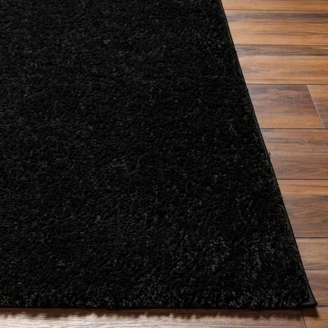 Modern Solid Black Plush Pile Moroccan Area Rug - The Rug Decor