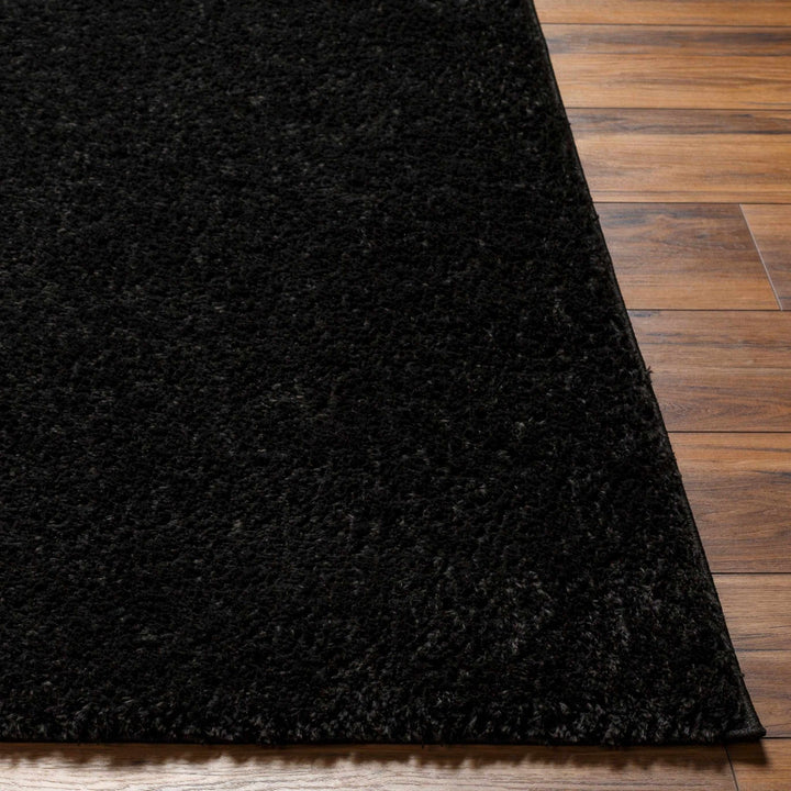 Modern Solid Black Plush Pile Moroccan Area Rug - The Rug Decor