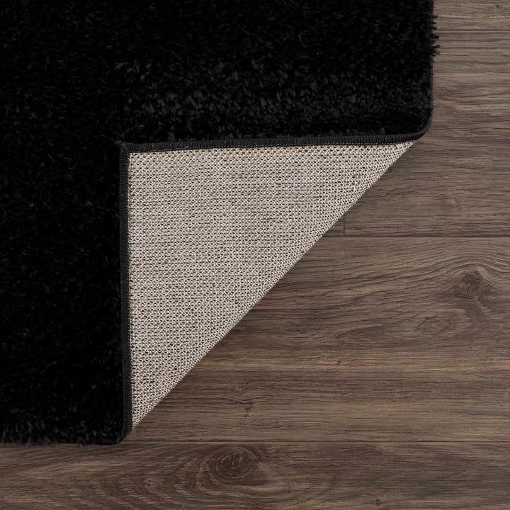 Modern Solid Black Plush Pile Moroccan Area Rug - The Rug Decor