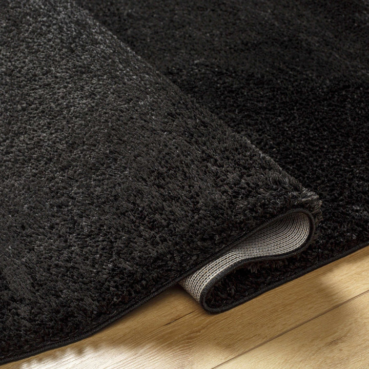 Modern Solid Black Plush Pile Moroccan Area Rug - The Rug Decor