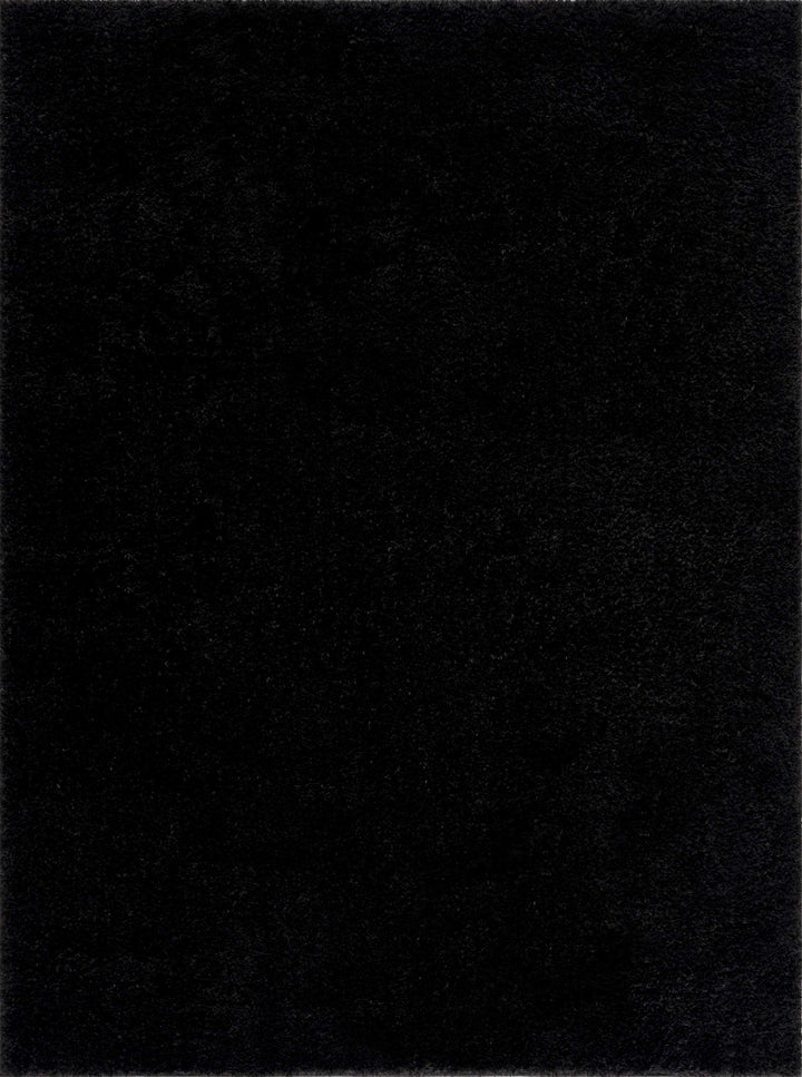 Modern Solid Black Plush Pile Moroccan Area Rug - The Rug Decor