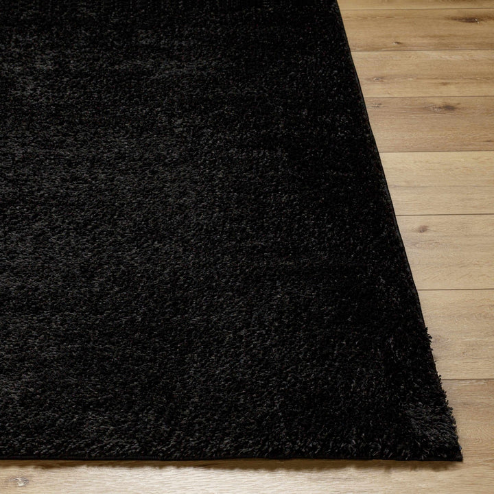Modern Solid Black Plush Pile Moroccan Area Rug - The Rug Decor