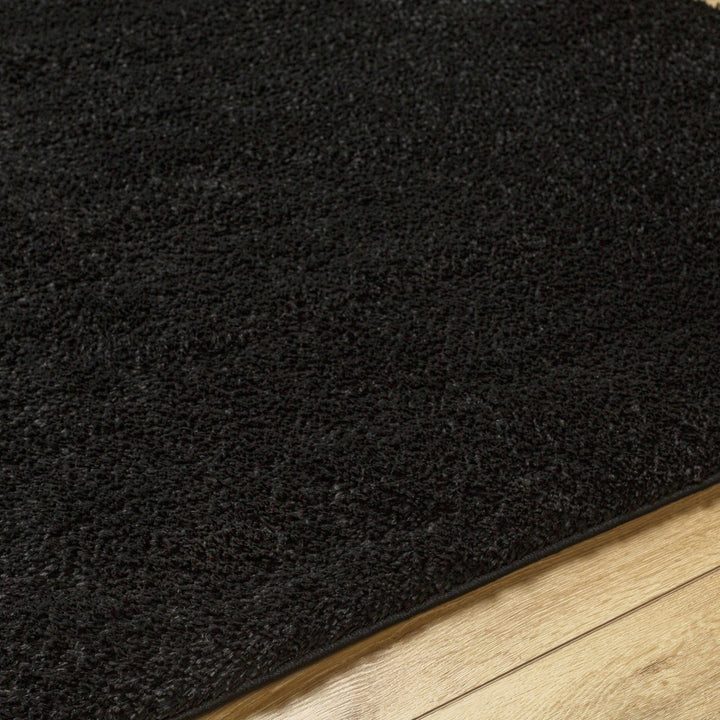 Modern Solid Black Plush Pile Moroccan Area Rug - The Rug Decor