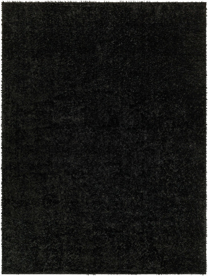 Modern Solid Black Plush Pile Moroccan Area Rug - The Rug Decor