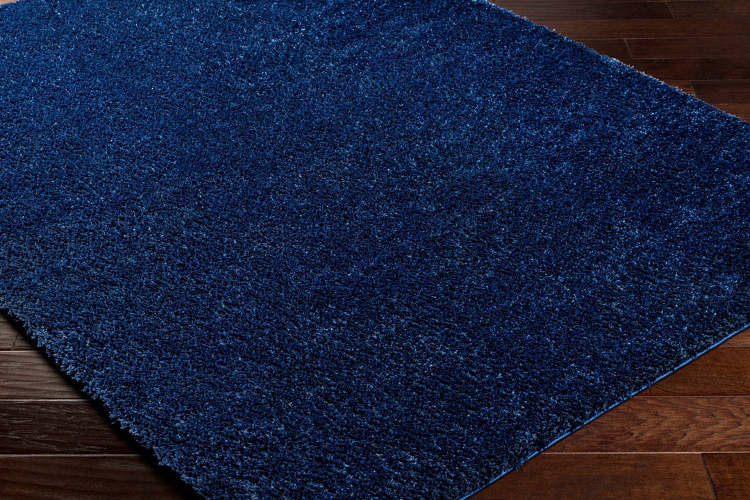 Modern Solid Blue Plush Pile Moroccan Area Rug - The Rug Decor