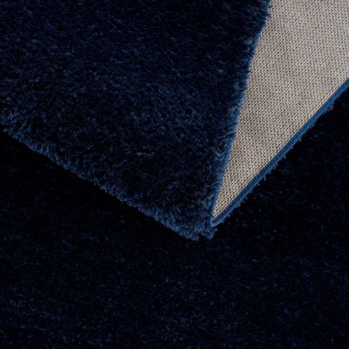 Modern Solid Blue Plush Pile Moroccan Area Rug - The Rug Decor
