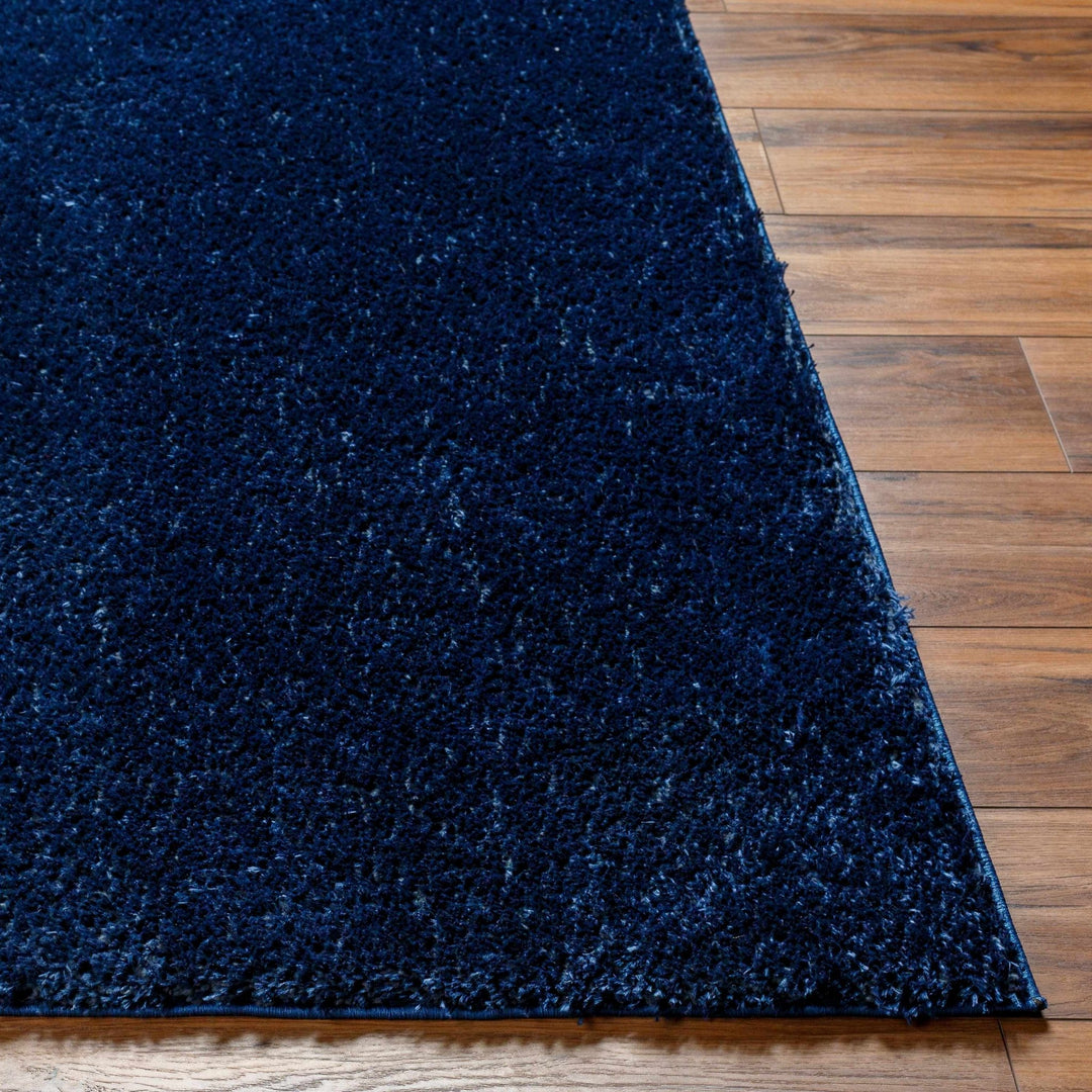 Modern Solid Blue Plush Pile Moroccan Area Rug - The Rug Decor