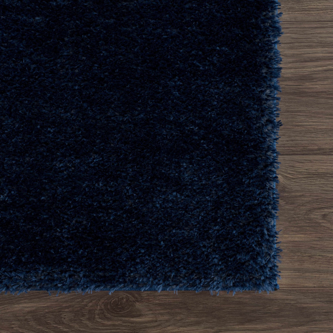 Modern Solid Blue Plush Pile Moroccan Area Rug - The Rug Decor
