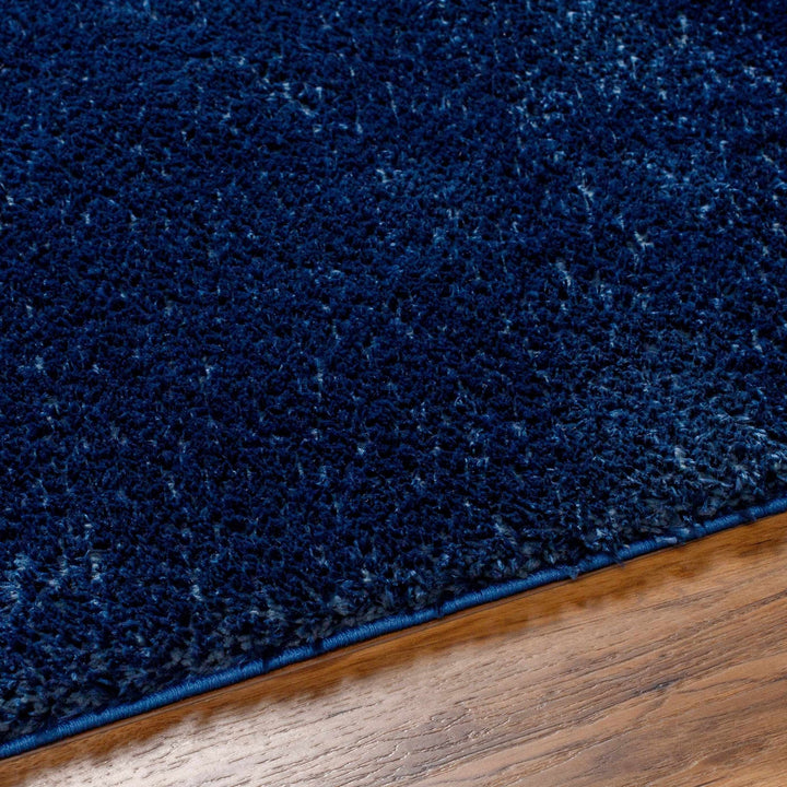 Modern Solid Blue Plush Pile Moroccan Area Rug - The Rug Decor