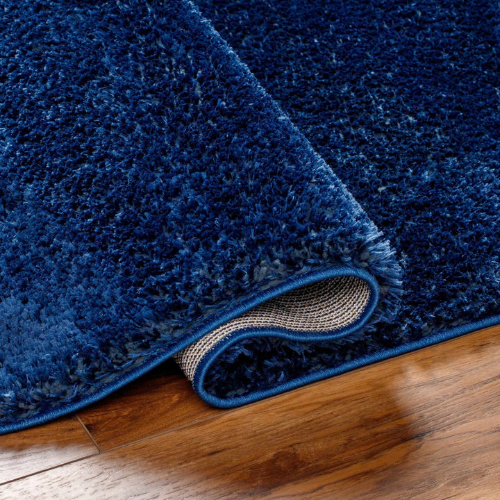 Modern Solid Blue Plush Pile Moroccan Area Rug - The Rug Decor