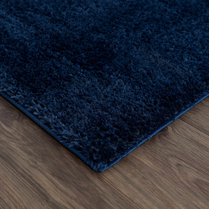 Modern Solid Blue Plush Pile Moroccan Area Rug - The Rug Decor