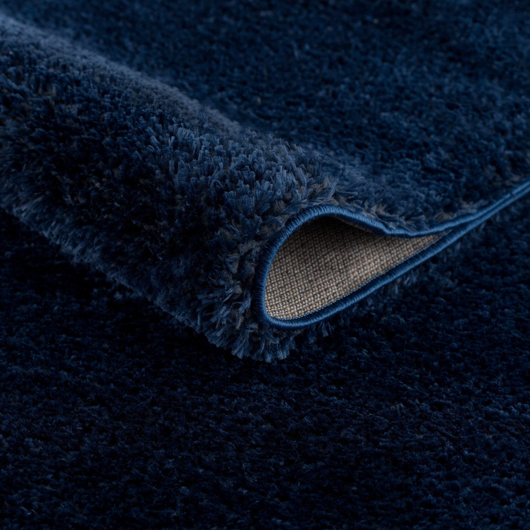 Modern Solid Blue Plush Pile Moroccan Area Rug - The Rug Decor