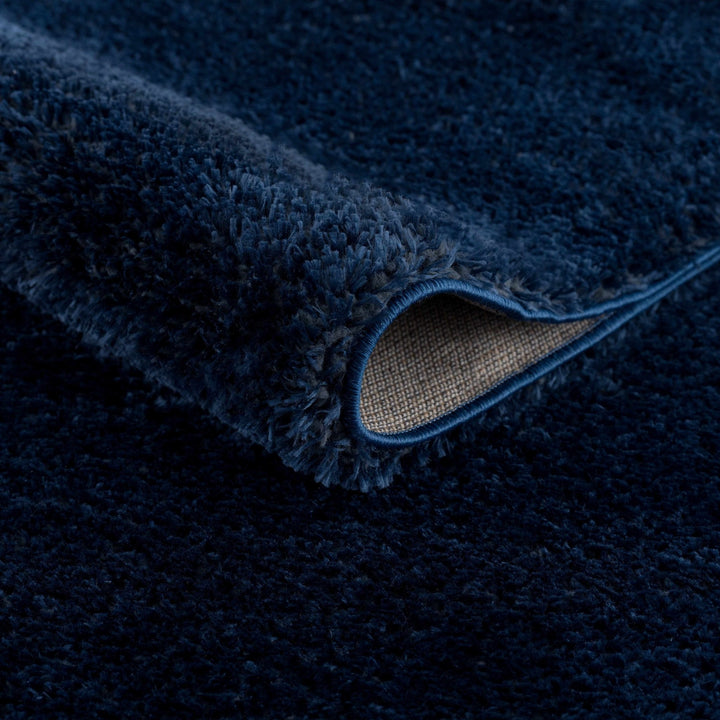 Modern Solid Blue Plush Pile Moroccan Area Rug - The Rug Decor