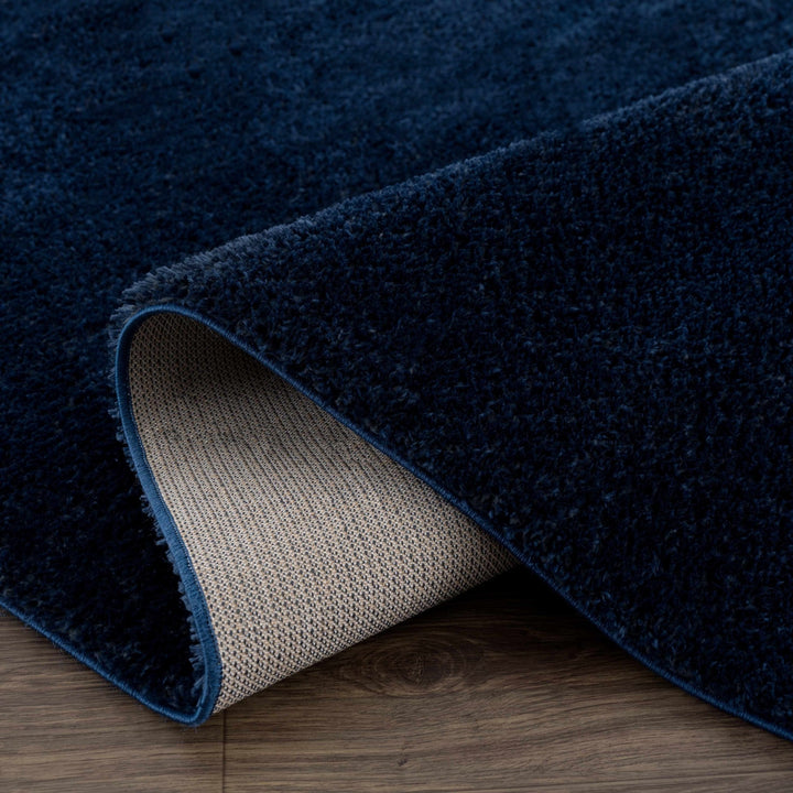 Modern Solid Blue Plush Pile Moroccan Area Rug - The Rug Decor