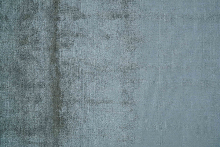 Modern Solid Design Blue And Gray Hand Loom 9x12 Art Silk Area Rug - The Rug Decor