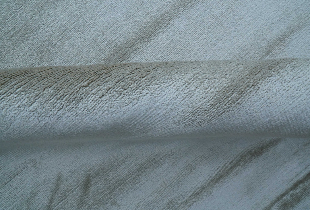 Modern Solid Design Blue And Gray Hand Loom 9x12 Art Silk Area Rug - The Rug Decor