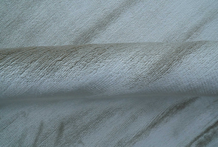 Modern Solid Design Blue And Gray Hand Loom 9x12 Art Silk Area Rug - The Rug Decor