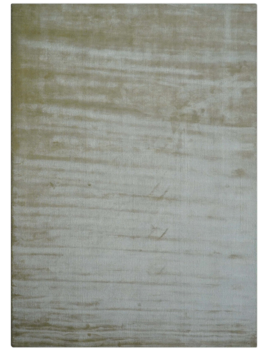 Modern Solid Design Gold and Silver Hand Loom 10x14 Art Silk Area Rug - The Rug Decor