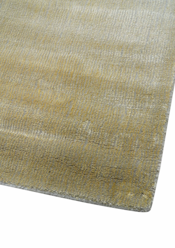 Modern Solid Design Gold and Silver Hand Loom 10x14 Art Silk Area Rug - The Rug Decor