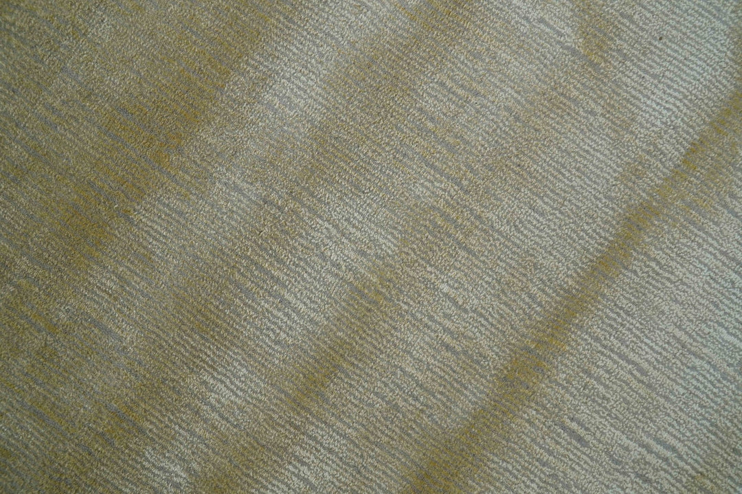 Modern Solid Design Gold and Silver Hand Loom 10x14 Art Silk Area Rug - The Rug Decor