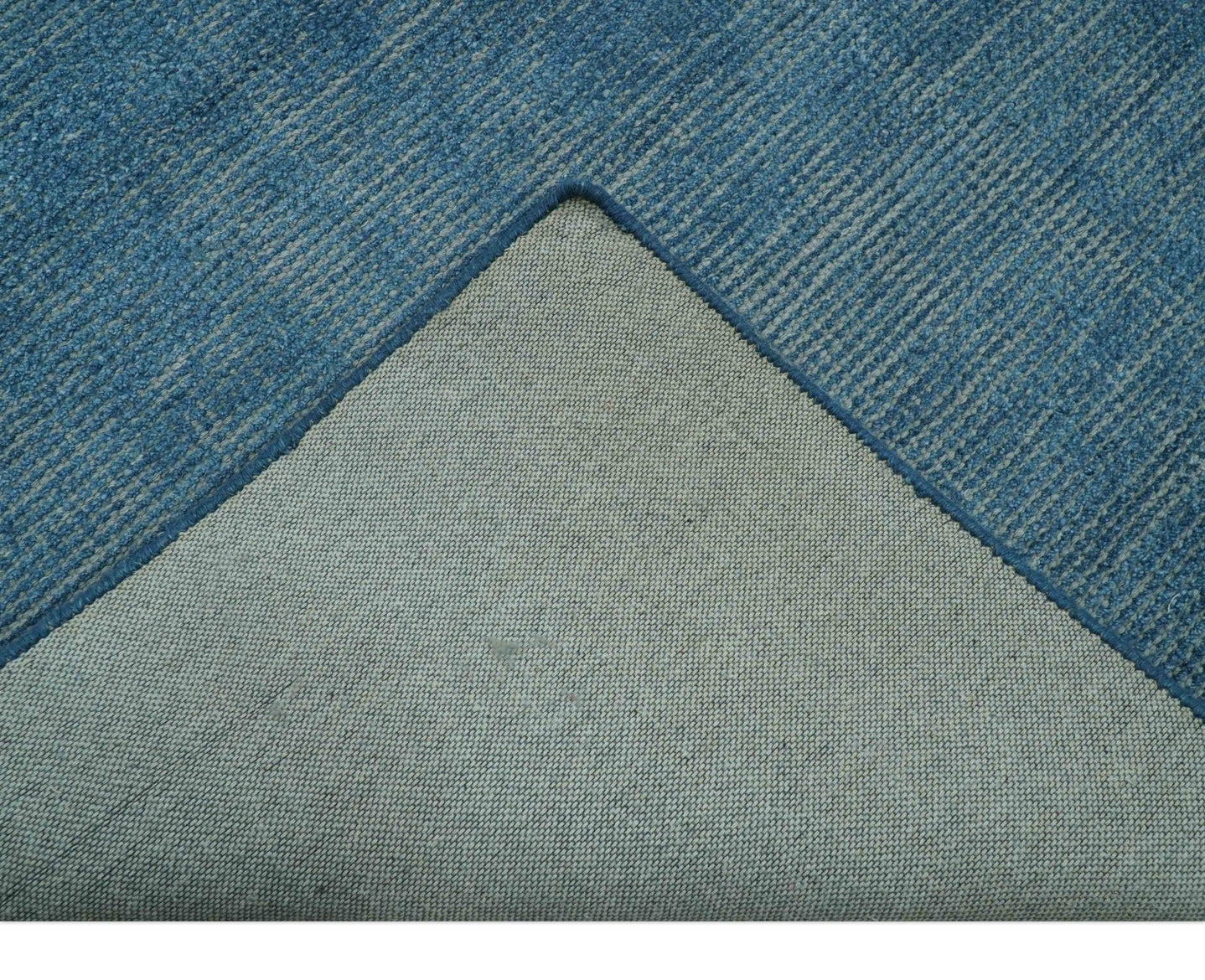 Modern Solid Design Gray And Blue 5x8 Hand Knotted Wool Area Rug - The Rug Decor