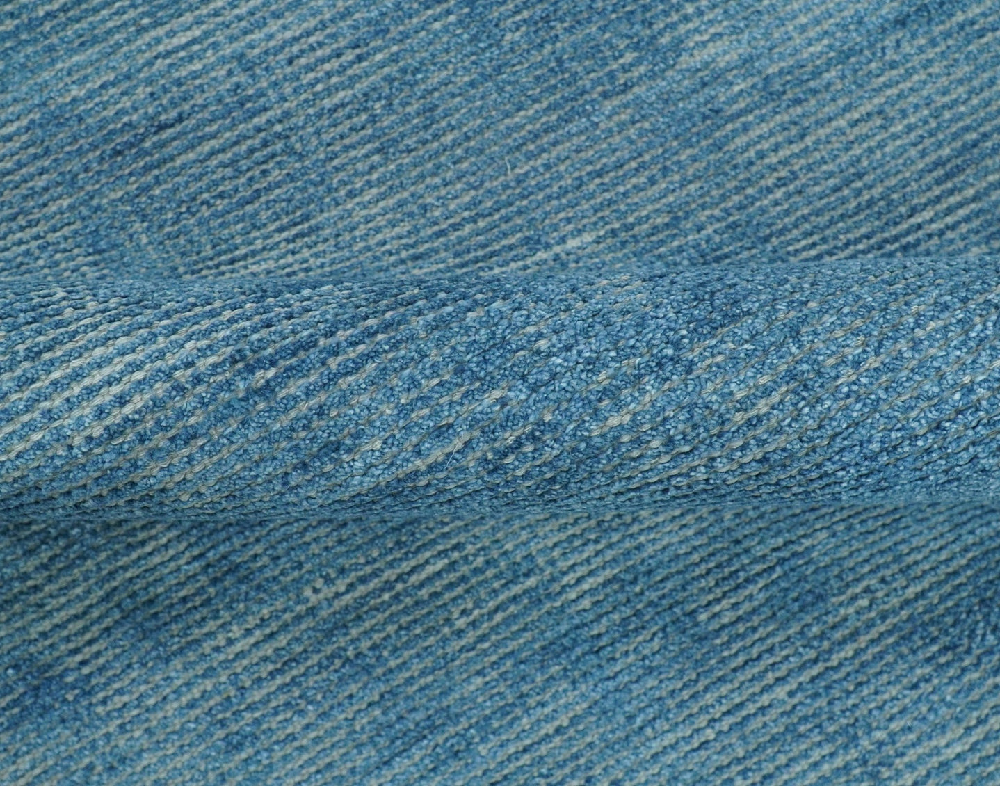 Modern Solid Design Gray And Blue 5x8 Hand Knotted Wool Area Rug - The Rug Decor