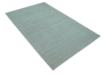 Modern Solid Design Ivory 5x8 Hand Woven Wool Area Rug - The Rug Decor