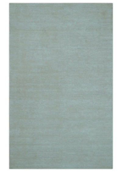 Modern Solid Design Ivory 5x8 Hand Woven Wool Area Rug - The Rug Decor