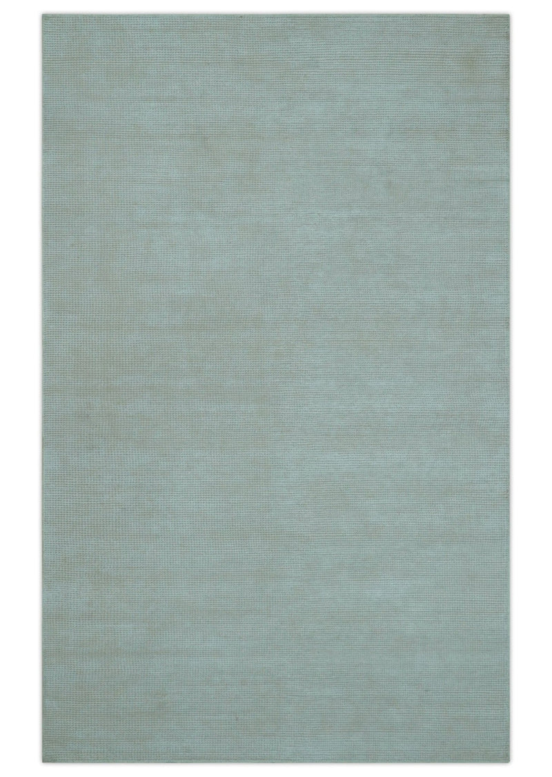 Modern Solid Design Ivory 5x8 Hand Woven Wool Area Rug - The Rug Decor