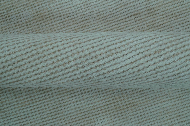 Modern Solid Design Ivory 5x8 Hand Woven Wool Area Rug - The Rug Decor