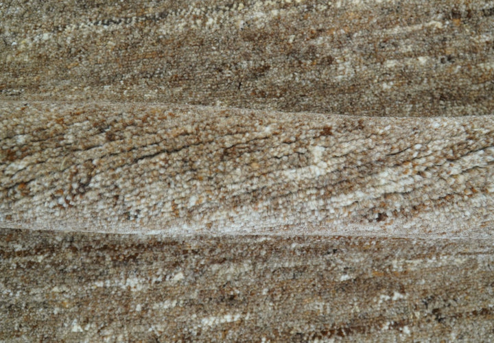 Modern Solid Design Natural Brown Hand Knotted Wool Rug - The Rug Decor